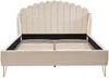Vente-unique - SAGALI Bett SamtStoff Beige - B 213 cm x H 126 cm x L 178 cm Bild 3