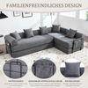 Familiensofa, mit Stauraum & modularer Funktion vakuumverpackt für mühelose Montage frei kombinierbare Module haustierfreundlich, Dunkelgrau, Bild 3