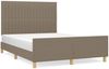 vidaXL Polsterbett mit Kopfteil Stoff Taupe 140x200 cm Bild 2