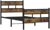 vidaXL Metallbett ohne Matratze Räuchereiche 75x190 cm 4017061 Bild 3