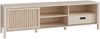 Forte JYTANA TV-Schrank 170 180, skandinavisches Low-Board mit Stauraumfach und Schublade, Riva Eiche Holzdekor, 174,8 cm breit x 49,9 cm hoch x 40,2 cm tief Bild 3