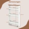 13 cm schlanker Aufbewahrungswagen mit Ladestation 4-stufiger rollbarer Küchenwagen mit Griff Rustikal Braun Bild 2
