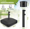 tillvex® Sonnenschirmständer PAVERA mit Rollen & Bremsen Schwarz | Schirmständer befüllbar 37 Liter / 56 kg | Schirmgewicht Sonnenschirm & Marktschirm Ø 1,8-3,7m | Ampelschirmständer wetterfest Bild 3