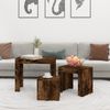 vidaXL Kaffeetische 3 Stk. Stapelbar Räuchereiche Holzwerkstoff 815984 Bild 3