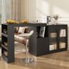 Sideboard 120x40x97 cm, 360° drehbar, MDF schwarz mit Changhong-Glas Bild 3