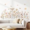 BlingBin Wandtattoo Boho Wandaufkleber Wildblume Löwenzahn Schmetterlinge Löwenzahn (1er Set, 1 St, 1pcs), Wandsticker Schlafzimmer Wohnzimmer Sofa Hintergrund Wanddeko Bild 2