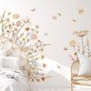 BlingBin Wandtattoo Boho Wandaufkleber Wildblume Löwenzahn Schmetterlinge Löwenzahn (1er Set, 1 St, 1pcs), Wandsticker Schlafzimmer Wohnzimmer Sofa Hintergrund Wanddeko Bild 3