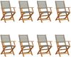 vidaXL Gartenstühle 8 Stk. Klappbar Grau Poly Rattan & Massivholz 3214561 Bild 2