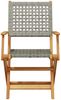 vidaXL Gartenstühle 8 Stk. Klappbar Grau Poly Rattan & Massivholz 3214561 Bild 4