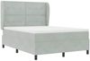 vidaXL Boxspringbett mit Kopfteil Hellgrau 200 x 160 cm Samt 3340934 Bild 4
