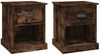 vidaXL Nachttische 2 Stk. Räuchereiche 39x39x47,5 cm Holzwerkstoff 816139 Bild 2