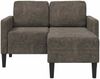 vidaXL 2er-Sofa mit Chaiselongue L-Form Dunkelgrau 125 cm Kunstleder 4107090 Bild 3