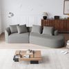 Chenille Sofa 3-Sitzer mit geschwungenem Design,Großes bequemes Sofa ohne Montage, weicher Stoff, hochelastische Polsterung,Hellgrau Bild 5
