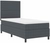 vidaXL LED Boxspringbett Dunkelgrau und Weiß 90 x 200 cm Cordstoff 3337628 Bild 2