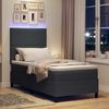 vidaXL LED Boxspringbett Dunkelgrau und Weiß 90 x 200 cm Cordstoff 3337628 Bild 5