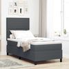 vidaXL LED Boxspringbett Dunkelgrau und Weiß 90 x 200 cm Cordstoff 3337628 Bild 1