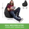 Green Bean® Sitzsack mit Rückenlehne, 230L Füllung waschbar, Polyester-PVC-Stoff schwarz, 80 x 70 x 90 cm Bild 5