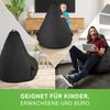 Green Bean® Sitzsack mit Rückenlehne, 230L Füllung waschbar, Polyester-PVC-Stoff schwarz, 80 x 70 x 90 cm Bild 3
