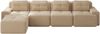 Modulares Sofa aus Cord, 4-Sitzer mit L-förmiger Chaiselongue, tiefem Sitz, 382 x 177 x 69 cm, Beige Bild 5