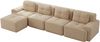 Modulares Sofa aus Cord, 4-Sitzer mit L-förmiger Chaiselongue, tiefem Sitz, 382 x 177 x 69 cm, Beige Bild 4