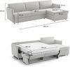 Dmora Schlafsofa mit Halbinsel Sumirago, Verwandelbares Ecksofa für das Wohnzimmer, gepolstert, abnehmbar, 100 % Made in Italy, 260x160 h90 cm, Hellgrau Bild 3