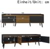 KLAM HOME Lowboard Moderner TV-Schrank mit 3 Türen in schicker Schwarz-Holz-Optik (160 x 39 x 49,5 cm (BxTxH), Inkl. Kippschutz, Sofort versandfertig), Hochwertig verarbeitet mit cleverem Stauraum, für Ihr Wohnzimmer Bild 2