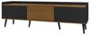 KLAM HOME Lowboard Moderner TV-Schrank mit 3 Türen in schicker Schwarz-Holz-Optik (160 x 39 x 49,5 cm (BxTxH), Inkl. Kippschutz, Sofort versandfertig), Hochwertig verarbeitet mit cleverem Stauraum, für Ihr Wohnzimmer Bild 4