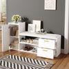 REDOM Schuhschrank Schuhregal mit Sitzbank (Flurkommode, Dielenschrank, 1-St, 2 Schubladen, 1 Schrank) mit gepolstertem Sitzkissen, verstellbaren Einlegeböden Bild 2