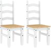 vidaXL Essstühle 2 Stk. Corona Weiß 42x47x107 cm Massivholz Kiefer 4005725 Bild 2