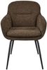 Esszimmerstuhl Runa aus Chenille-Stoff, modern gepolstert, braun, Metallgestell schwarz Bild 2
