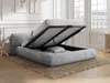 Vente-unique - MIRSIO Bett Stoff Grau - B 244,5 cm x H 81 cm x L 216 cm Bild 2