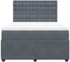 vidaXL Boxspringbett mit Matratze Dunkelgrau 140x200 cm Samt 3292371 Bild 4