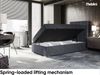 MEBLINI Boxspringbett LUKAS 100x200 cm mit Bettkasten - H3/Dunkelgrau Samt Gepolstert Einzelbett mit Topper & Taschenfederkern-Matratze - 100x200 Rechts Bild 3