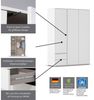 Rauch Möbel Nabila, Drehtürenschrank, Kleiderschrank, Kleiderschränke, Garderobe, 3-türig, Push-to-Open, Farbe Weiß/Grau metallic, Schwarz, 140 x 194 x 53 cm Bild 3