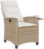 vidaXL Gartensessel mit Beistelltisch Verstellbar Beige Poly Rattan 4108272 Bild 4