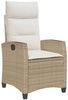 vidaXL Gartensessel mit Beistelltisch Verstellbar Beige Poly Rattan 4108272 Bild 2