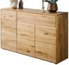 Massivart® Kommode 149 cm Breite Massivholz Wildeiche geölt »SKOV«, 2 Schubladen · 3 Drehtüren · 2 Einlegeböden · viel Stauraum Bild 2