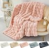 Wohndecke Kuscheldecke Kaninchen Warme Weiche Doppelseitig Decke Couch Bett Sofa, LMaxhome, (1St)750G/M² Cozy Kunstfell Überwurfdecke Schlafzimmer Büro Wohnzimmer Bild 5