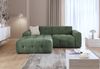 Modernes Ecksofa mit Ottomane links, mit markanten Steppungen, Chenille in Grün, 234 x 161 x 79 cm Bild 2