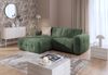 Modernes Ecksofa mit Ottomane links, mit markanten Steppungen, Chenille in Grün, 234 x 161 x 79 cm Bild 3