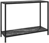 Konsolentisch, Beistelltisch, Konsole Schwarz 100x35x75 cm Hartglas Bild 2