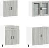 vidaXL 4-tlg. Küchenschrank-Set Porto Grau Sonoma Holzwerkstoff 3314877 Bild 4