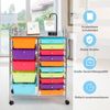 Rollwagen mit 15 stapelbaren Schubladen Rollcontainer Beistellwagen Bunt/Gelb 62,5 x 37 x 87 cm-Bunt Bild 3