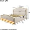 Polsterbett 140x200 cm mit Matratze, hydraulischem Stauraum, LED-Beleuchtung und USB-/Type-C-Ladeanschluss, Beige Bild 5
