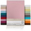 Beautex Spannbettlaken, Gummizug: rundum, (1 Stück), gekämmte Baumwolle Premium Jersey, 160g/m², Altrose, Boxspring - 90 x 200 x 45 cm Bild 4