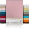 Beautex Spannbettlaken, Gummizug: rundum, (1 Stück), gekämmte Baumwolle Premium Jersey, 160g/m², Altrose, Boxspring - 90 x 200 x 45 cm Bild 5