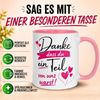 Momentals Tasse Abschied – „Ein Teil von uns warst“ – Abschiedsgeschenk für Kollegin, Gratis Versand · Links-&Rechtshänder · Spülmaschinenfest Bild 2