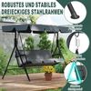 FIVMEN Hollywoodschaukel Gartenschaukel 3-Sitzer Gartenliege Schaukelbank Garten Schaukel, 176x110x152cm, Metall Hängeschaukel mit Verstellbarem Sonnendach Liegefunktion Bild 3