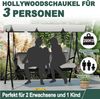 FIVMEN Hollywoodschaukel Gartenschaukel 3-Sitzer Gartenliege Schaukelbank Garten Schaukel, 176x110x152cm, Metall Hängeschaukel mit Verstellbarem Sonnendach Liegefunktion Bild 2