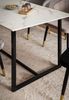 Esszimmertisch 200x90x76cm Marmor-Optik Weiß Metallbeine Modern Rechteckig Bild 5